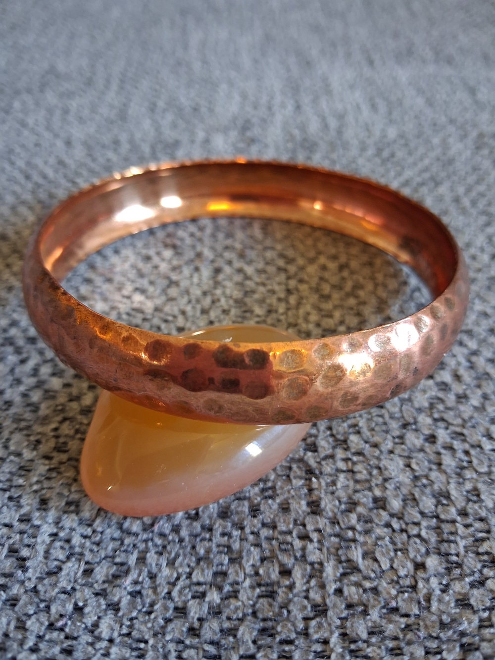 Hammered Copper-Color Bangle Bracelet - Women's Jewelry